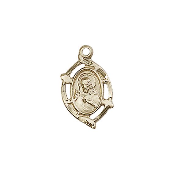 14KT GOLD SCAPULAR MEDAL - 5/8" x 3/8"