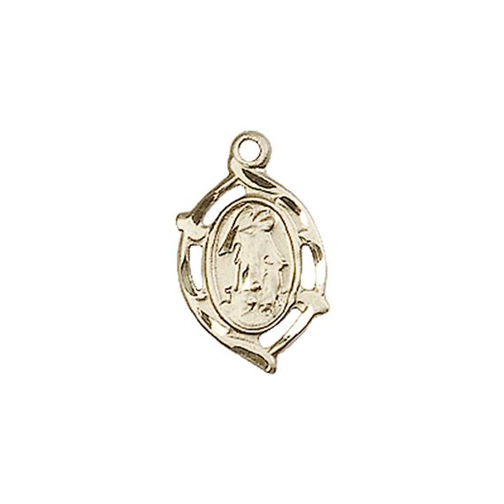 14KT GOLD GUARDIAN ANGEL MEDAL - 5/8" x 3/8"