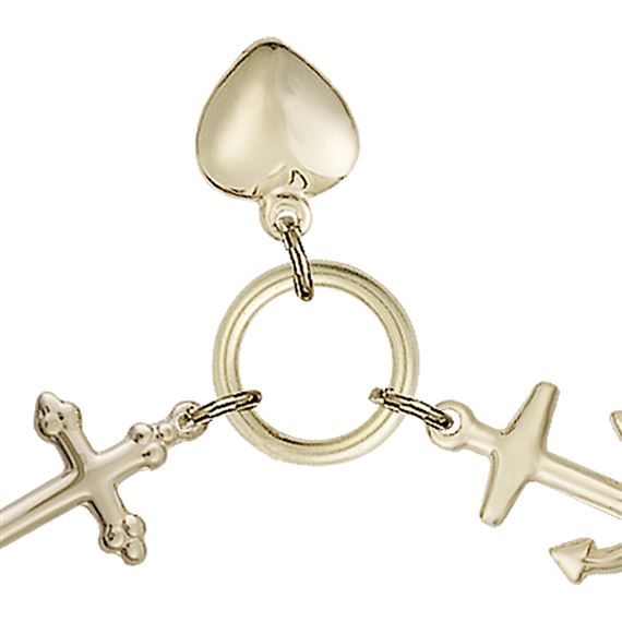 14KT GOLD FAITH, HOPE & CHARITY MEDAL - 1 3/8" x 1 5/8"