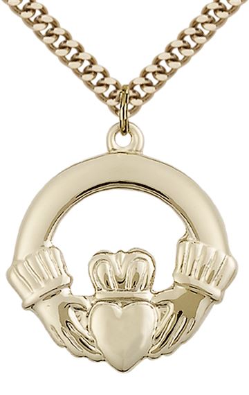 14KT GOLD FILLED CLAGGAGH PENDANT WITH CHAIN
