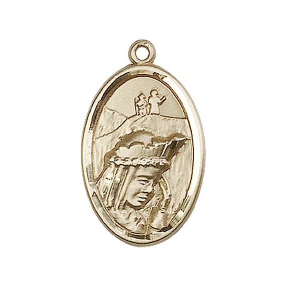 14KT GOLD OUR LADY OF LA SALETTE MEDAL - 7/8" x 1/2"