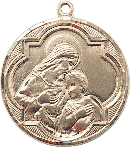 14KT GOLD BLESSED SACRAMENT MEDAL - 1 1/4" x 1 1/8"