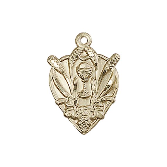 14KT GOLD EUCHARISTIC MEDAL - 3/4" x 1/2"