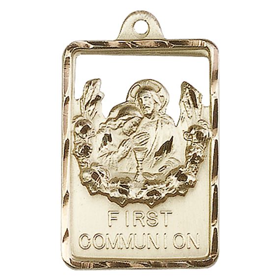 14KT GOLD EUCHARISTIC MEDAL - 1 1/8" x 3/4"