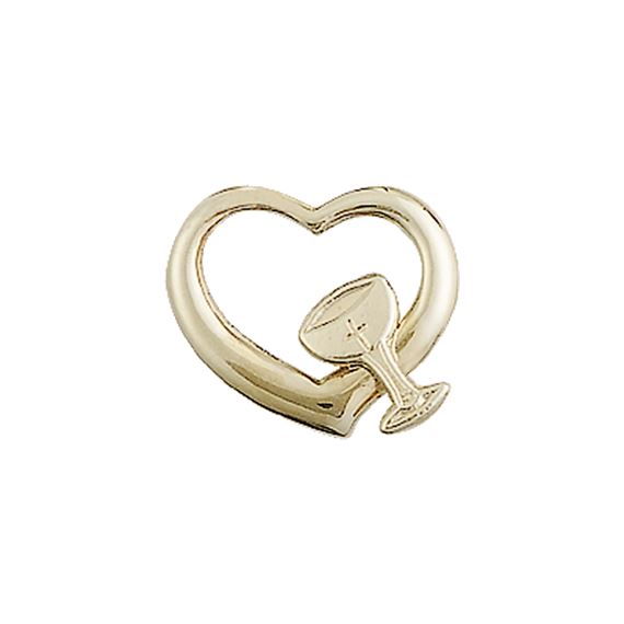 14KT GOLD HEART - CHALICE MEDAL - 1/2" x 1/2"