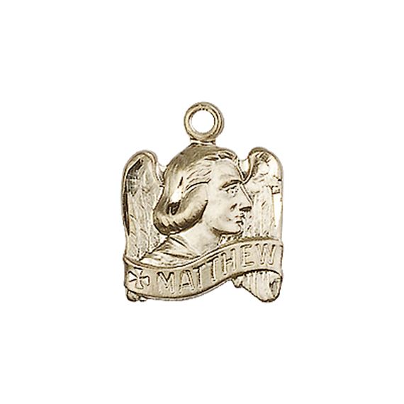14KT GOLD ST MATTHEW MEDAL - 5/8" x 1/2"
