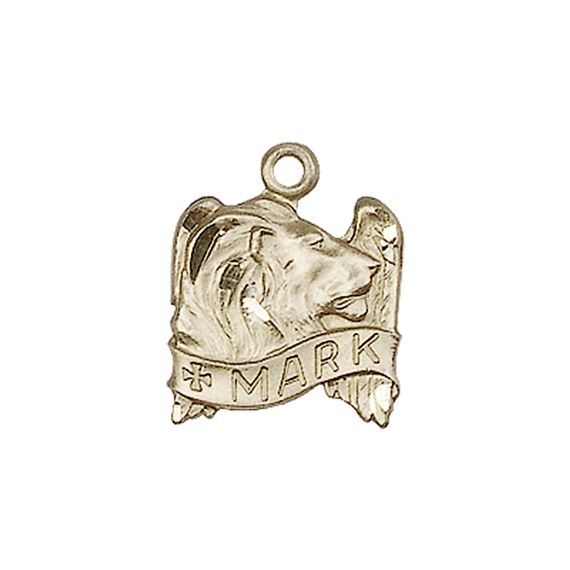 14KT GOLD ST MARK THE EVANGELIST MEDAL - 5/8" x 1/2"