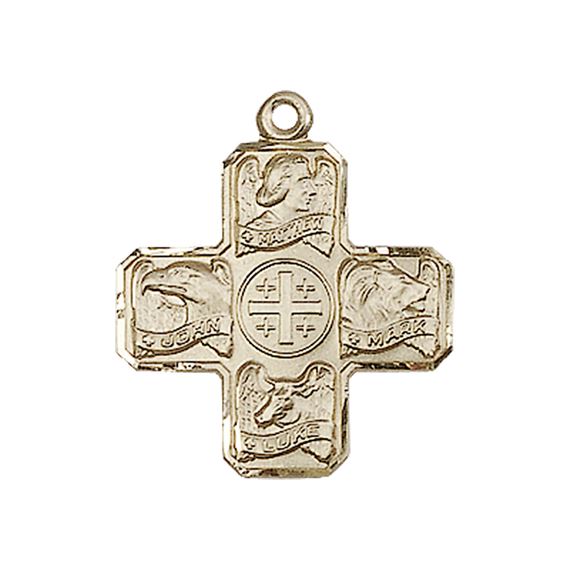 14KT GOLD EVANGELIST MEDAL - 7/8" x 3/4"