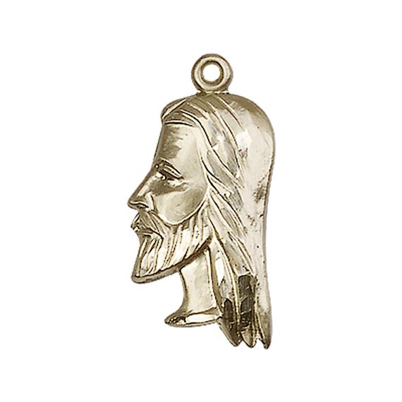14KT GOLD CHRIST HEAD MEDAL - 7/8" x 3/8"