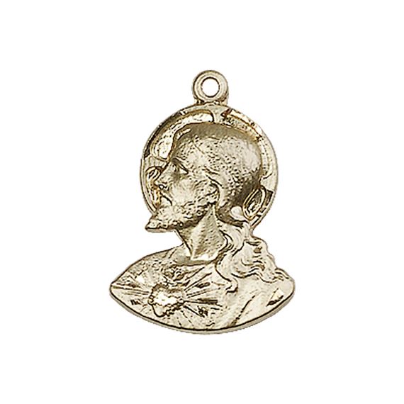 14KT GOLD HEAD OF CHRIST MEDAL - 3/4" x 1/2"