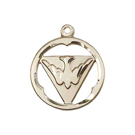 14KT GOLD HOLY SPIRIT MEDAL - 3/4" x 5/8"