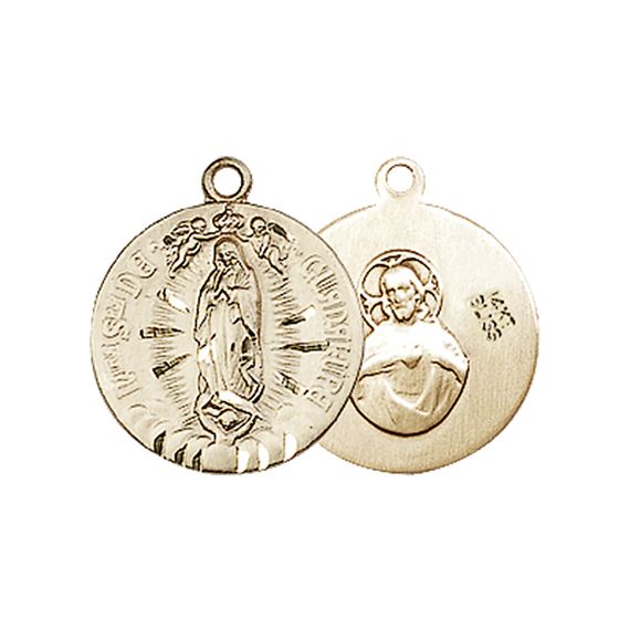 14KT GOLD OUR LADY OF GUADALUPE MEDAL - 5/8" x 1/2"