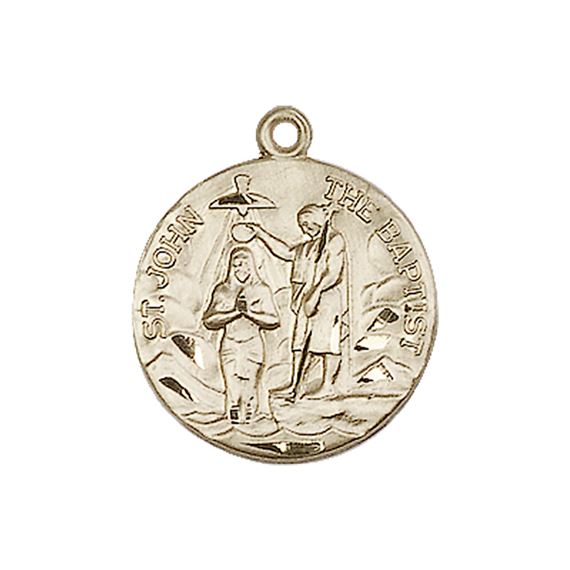 14KT GOLD ST JOHN THE BAPTIST MEDAL - 3/4" x 5/8"
