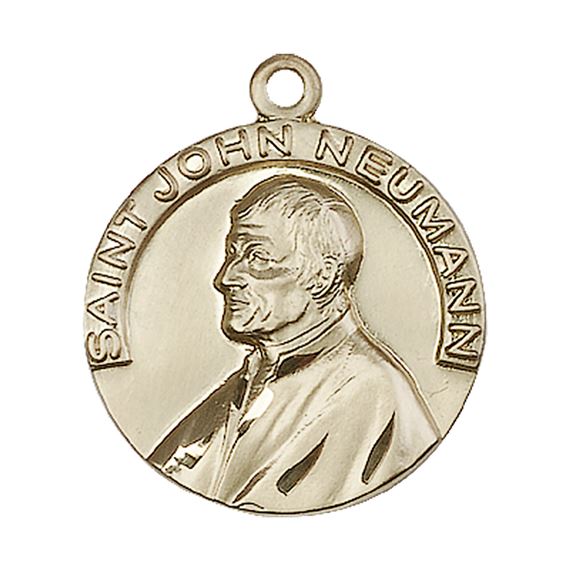 14KT GOLD ST JOHN NEUMANN MEDAL - 1" x 7/8"