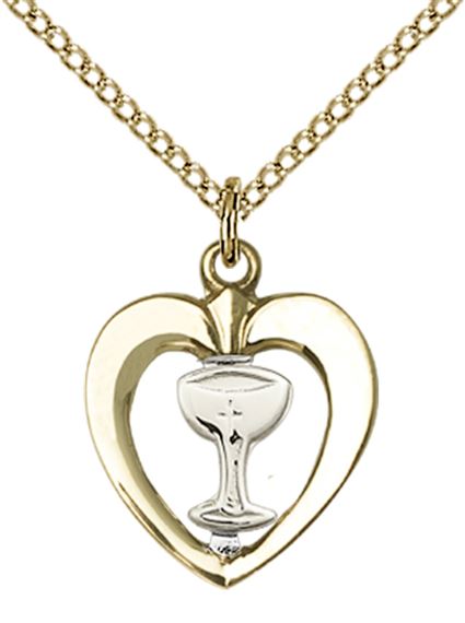 SS-GF HEART - CHALICE PENDANT WITH CHAIN -