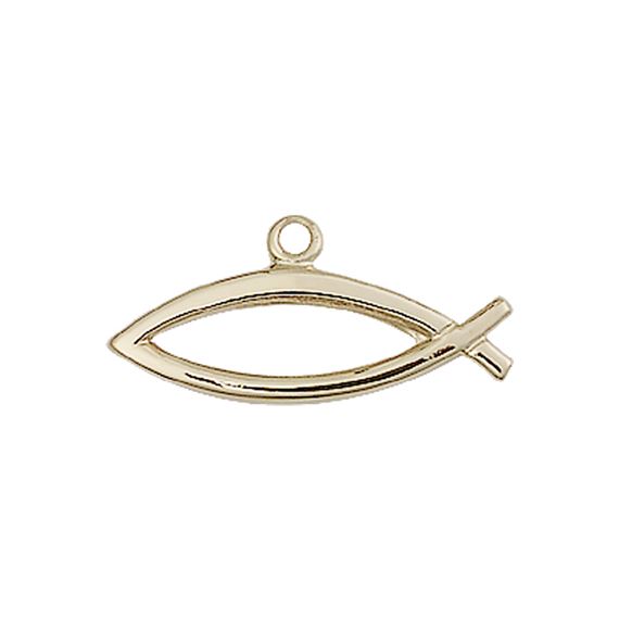 14KT GOLD FISH MEDAL - 3/8" x 3/4"
