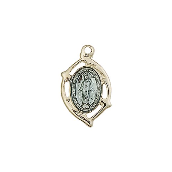14KT GOLD MIRACULOUS MEDAL - 5/8" x 3/8"