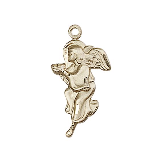 14KT GOLD GUARDIAN ANGEL MEDAL - 7/8" x 3/8"