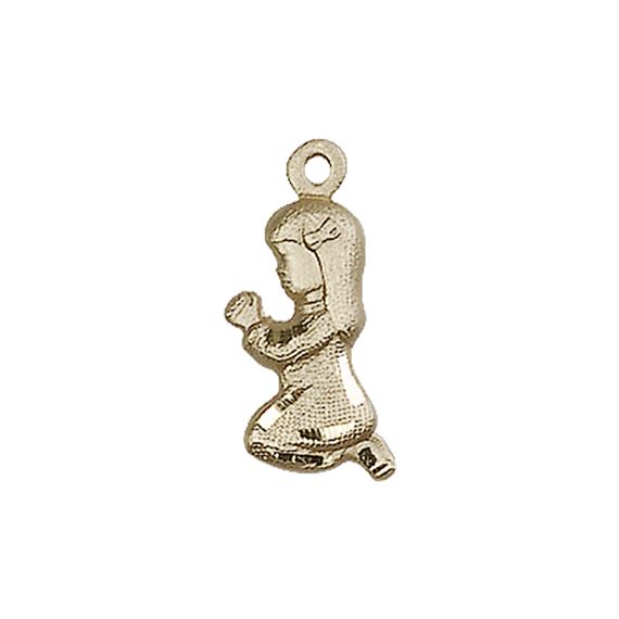 14KT GOLD PRAYING GIRL MEDAL - 5/8" x 1/4"