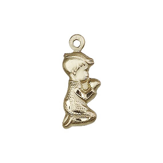 14KT GOLD PRAYING BOY MEDAL - 3/4" x 1/4"