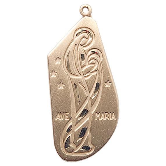 14KT GOLD AVE MARIA MEDAL