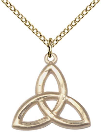 14KT GOLD FILLED TRINITY IRISH KNOT PENDANT WITH CHAIN