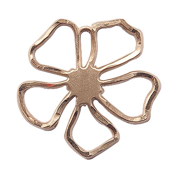 14KT GOLD FIVE PETAL FLOWER MEDAL - 1" x 1"