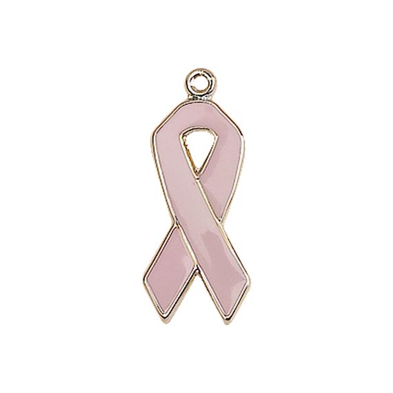 14KT GOLD CANCER AWARENESS MEDAL - 7/8" x 1/4"