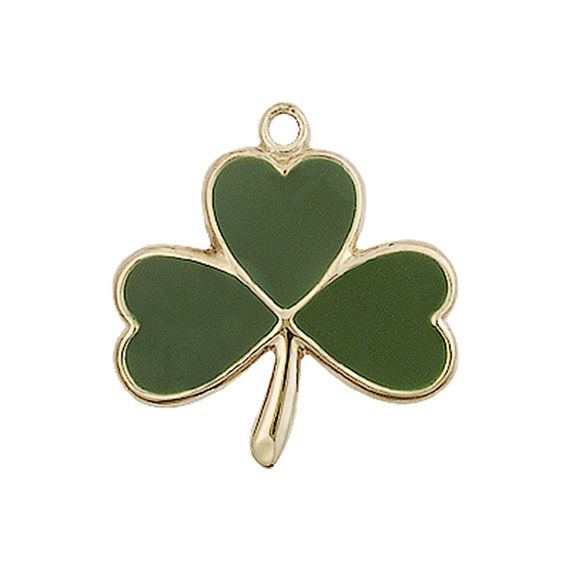 14KT GOLD SHAMROCK MEDAL - 3/4" x 3/4"