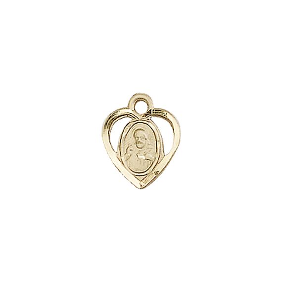 14KT GOLD SCAPULAR MEDAL - 3/8" x 3/8"