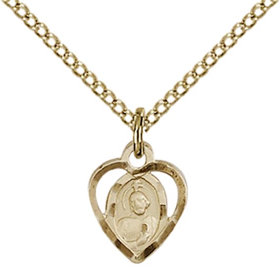 14KT GOLD FILLED ST JUDE PENDANT WITH CHAIN - 3/8" x 3/8"