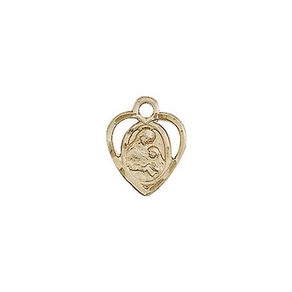 14KT GOLD ST ANN MEDAL - 3/8" x 1/4"