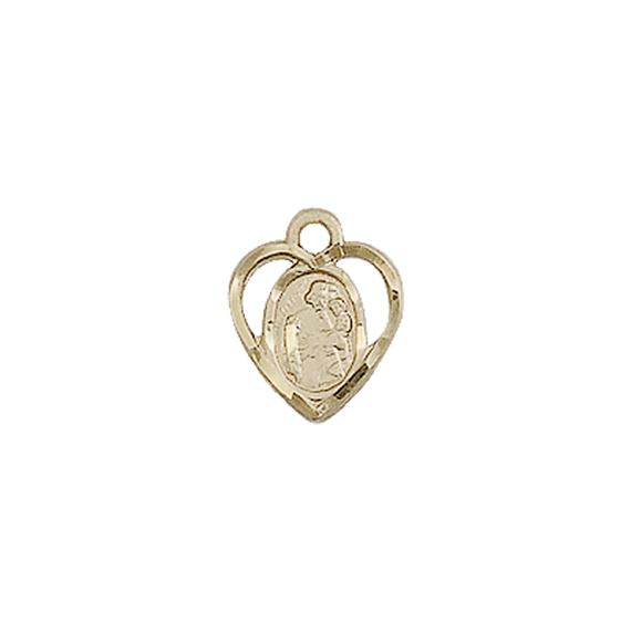 14KT GOLD ST JOSEPH MEDAL - 3/8" x 3/8"