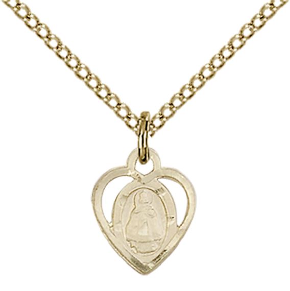 14KT GOLD FILLED INFANT PENDANT WITH CHAIN - 3/8" x 1/4"