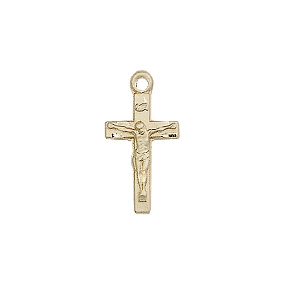 14KT GOLD CRUCIFIX MEDAL - 5/8" x 1/4"