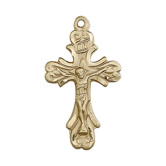 14KT GOLD CRUCIFIX MEDAL - 1" x 1/2"