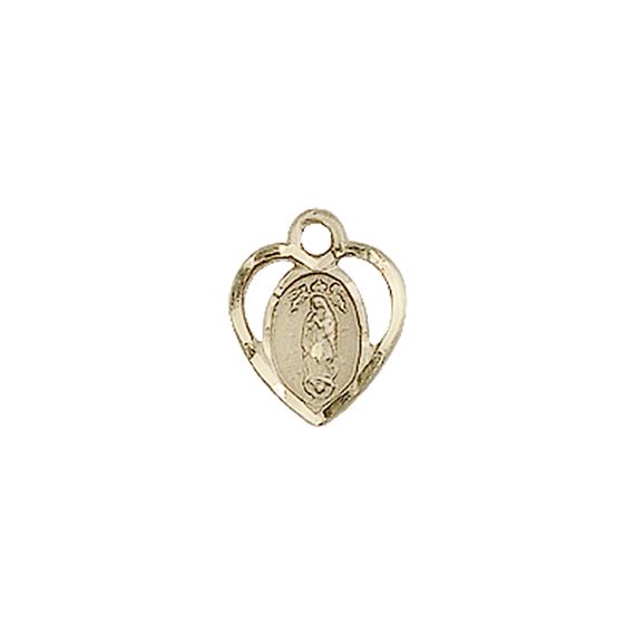 14KT GOLD OUR LADY OF GUADALUPE MEDAL - 3/8" x 3/8"