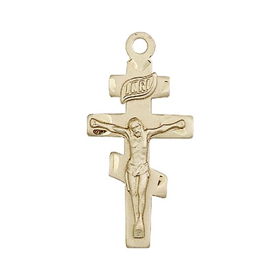 14KT GOLD CRUCIFIX MEDAL - 1" x 1/2"
