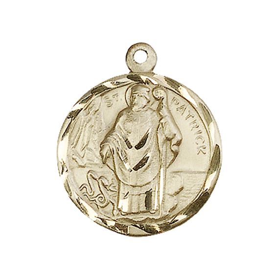 14KT GOLD ST PATRICK MEDAL - 7/8" x 3/4"