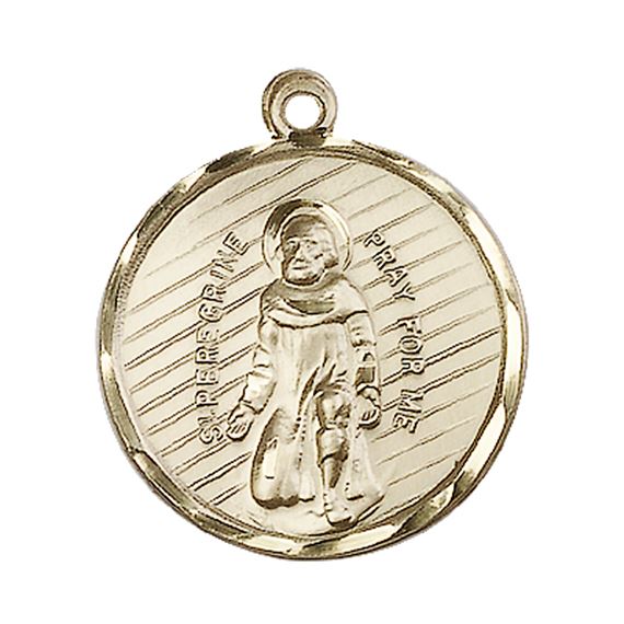 14KT GOLD ST PERREGRINE MEDAL - 1" x 7/8"