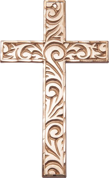 14KT GOLD KNURLED CROSS MEDAL