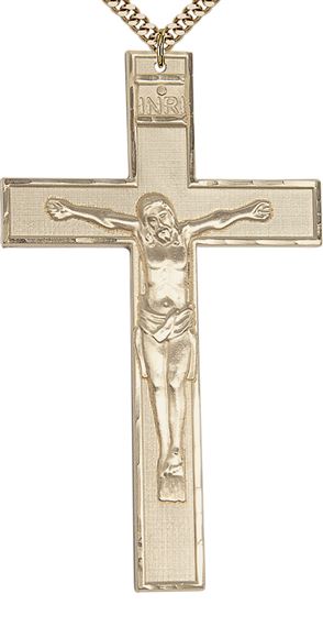 14KT GOLD FILLED CRUCIFIX PENDANT WITH CHAIN