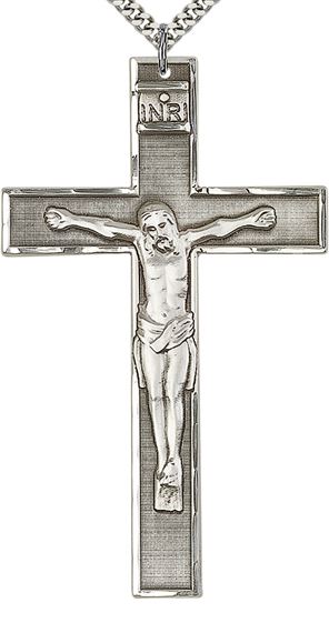 STERLING SILVER CRUCIFIX PENDANT WITH CHAIN