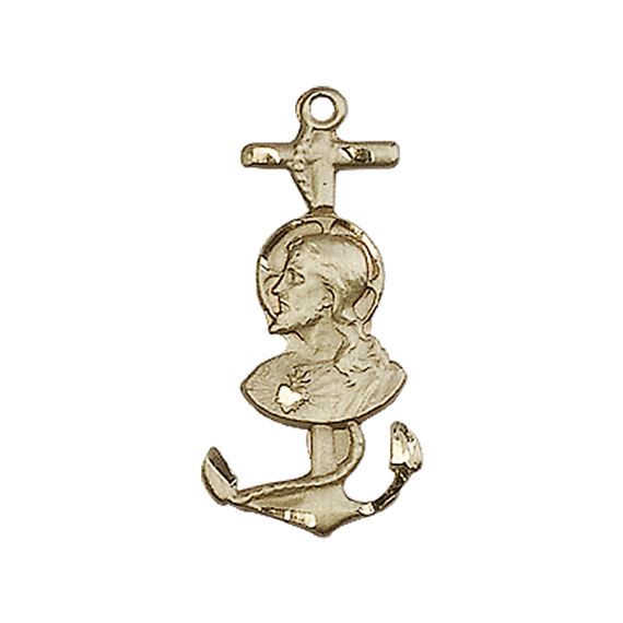 14KT GOLD ST CHRISTOPHER MEDAL - 7/8" x 3/8"