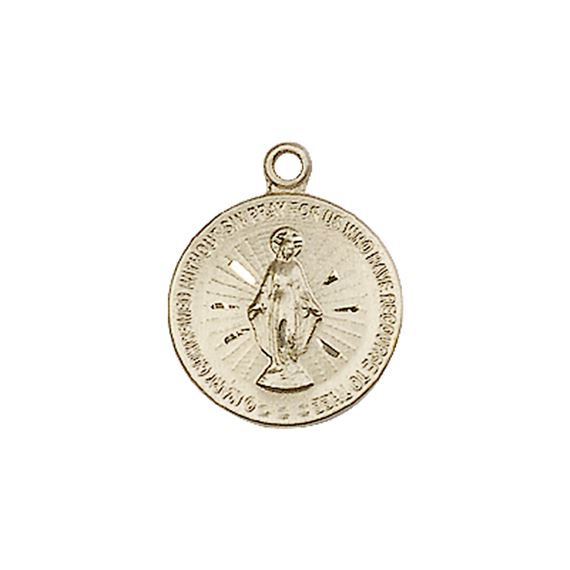 14KT GOLD MIRACULOUS MEDAL - 5/8" x 1/2"