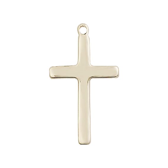 14KT GOLD CROSS MEDAL - 7/8" x 1/2"