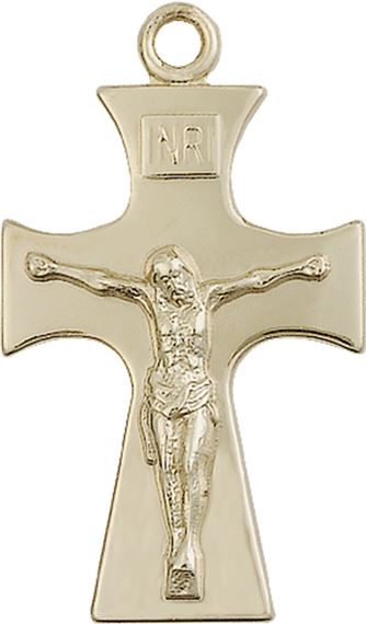 14KT GOLD CELTIC CRUCIFIX MEDAL - 1 1/2" x 7/8"
