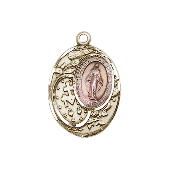 14KT GOLD MIRACULOUS MEDAL - 3/4" x 1/2"