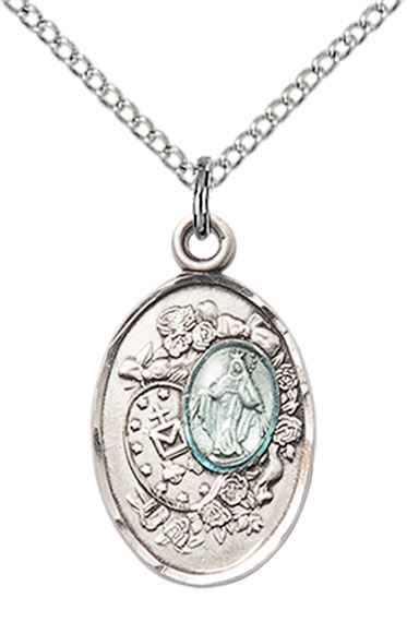 STERLING SILVER MIRACULOUS PENDANT WITH CHAIN