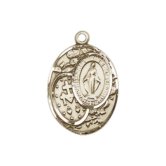 14KT GOLD MIRACULOUS MEDAL - 3/4" x 1/2"